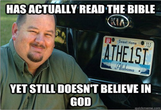 Actually Read the Bible, but Didn’t Understand it. Lame Atheist Meme.